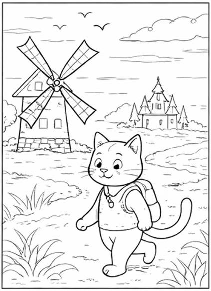 Ausmalbild Die Mühle